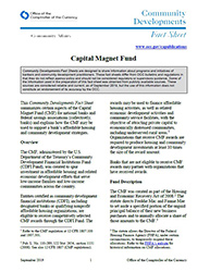 Community Affairs Fact Sheet: Capital Magnet Fund- September 2019