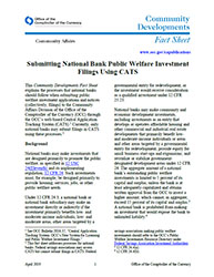 Submitting National Bank Public Welfare Investment Filings Using CATS