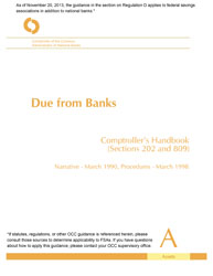 Comptroller's Handbook: Due From Banks Cover Image