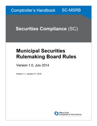 Comptroller's Handbook: Municipal Securities Rulemaking Board Rules Cover Image