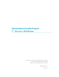 Shared National Credits 2016 Cover Image